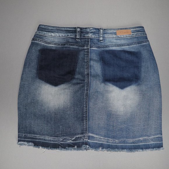 Distressed Denim Jean Skirt - Picture 3 of 3